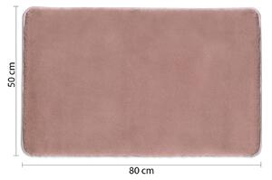 Gedy FUZZY koupelnová předložka, 50x80 cm, 100% polyester, protiskluz, růžová