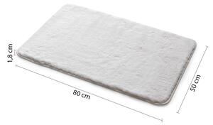 Gedy FUZZY koupelnová předložka, 50x80 cm, 100% polyester, protiskluz, bílá