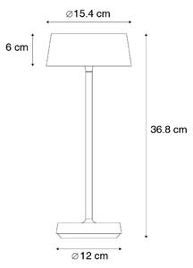 Venkovní stolní lampa bílá včetně LED s dotykovým stmívačem IP44 - Sammi