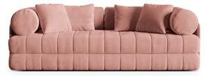 Růžová sametová rozkládací pohovka 206 cm Kemi – Cosmopolitan Design
