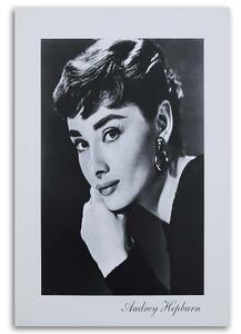 Obraz na plátně Audrey Hepburn - černobílý portrét Rozměry: 40 x 60 cm