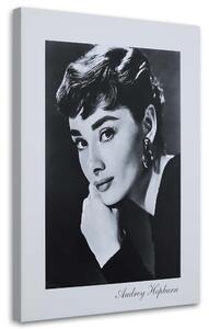 Obraz na plátně Audrey Hepburn - černobílý portrét Rozměry: 40 x 60 cm