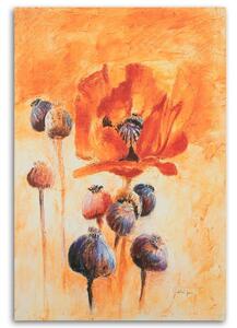 Obraz Kvetoucí máky jako ručně malovaný Velikost: 40 x 60 cm, Provedení: Panelový obraz