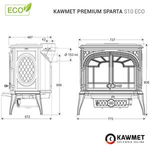 KAWMET Krbová kamna KAWMET Premium SPARTA S10 ECO