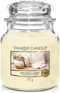 Yankee Candle vonná svíčka Classic ve skle střední Soft Wool & Amber 368g