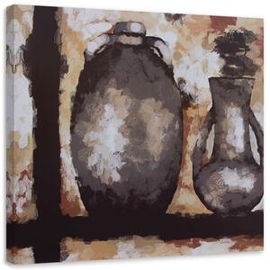 Obraz na plátně Dva džbány na polici Rozměry: 30 x 30 cm