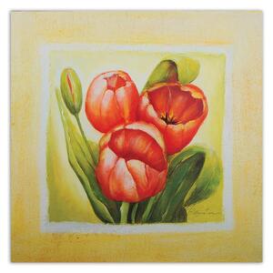 Obraz na plátně Tři červené tulipány Rozměry: 30 x 30 cm