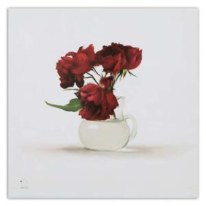 Obraz na plátně Vybledlé růže ve váze Rozměry: 30 x 30 cm