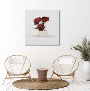 Obraz na plátně Vybledlé růže ve váze Rozměry: 30 x 30 cm