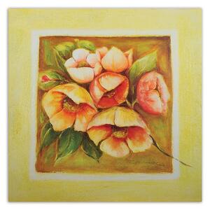 Obraz na plátně Šest růžových květů Rozměry: 30 x 30 cm