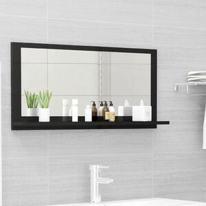 Koupelnové zrcadlo černé vysoký lesk 80x10,5x37 cm dřevotříska