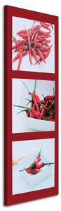 Gario Obraz Červené chilli papričky na červeném pozadí Velikost: 30 x 90 cm, Provedení: Obraz na plátně