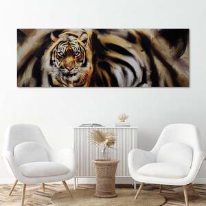 Obraz na plátně Tygr jako ručně malovaný Rozměry: 90 x 30 cm