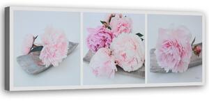Gario Obraz Růžové květy pivoňky, obrázek Velikost: 120 x 40 cm, Provedení: Obraz na plátně