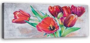 Obraz na plátně Kytice červených tulipánů Rozměry: 90 x 30 cm