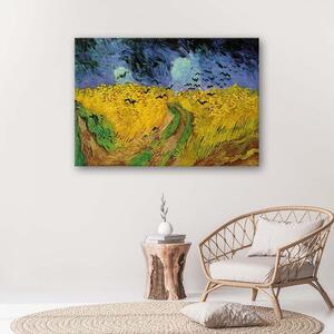 Obraz na plátně Pšeničné pole s havrany - Vincent van Gogh reprodukce Rozměry: 60 x 40 cm