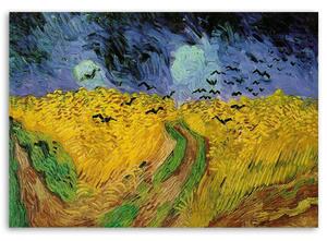 Obraz na plátně Pšeničné pole s havrany - Vincent van Gogh reprodukce Rozměry: 60 x 40 cm