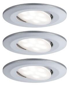 Paulmann 99933 Calla, set kulatých výklopných bodovek v úpravě kartáčovaný hliník, 3x5,2W LED 4000K, stmívatelné, prům.9cm, IP65