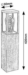 Rabalux 7196 venkovní nízký sloupek lucerna s dřevěnými prvky Wales