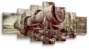 Historický obraz lokomotivy (210x100 cm)