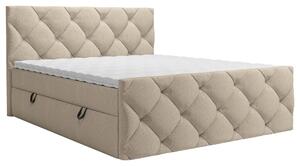 AMERICKÁ POSTEL, 180/200 cm, šedohnědá Carryhome - Postele s úložným prostorem