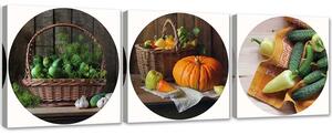Sada obrazů na plátně Podzimní kuchyně - 3 dílná Rozměry: 90 x 30 cm