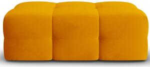 Hořčicově žlutá sametová podnožka MICADONI Kendal 104 x 72 cm