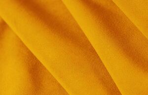 Hořčicově žlutá sametová podnožka MICADONI Kendal 104 x 72 cm