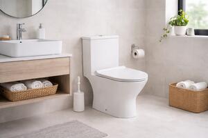 Bílé kombi WC WHITE LINE s nádržkou a sedátkem