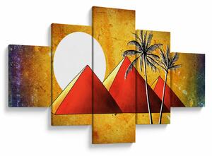 Obraz malovaných egyptských pyramid (125x70 cm)