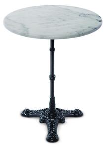Bistro kulatý stolek z bílého mramoru a kovu White Panter 60 cm