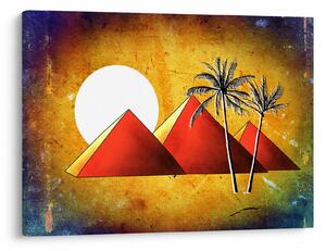 Obraz malovaných egyptských pyramid (70x50 cm)