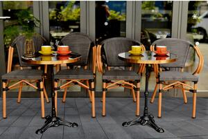 Bistro kulatý stolek z černého mramoru a kovu Panter 57 cm