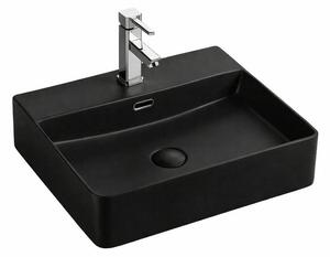 Umyvadlo Orlo Black 60 – 60x42 cm, matná černá, na desku i na stěnu
