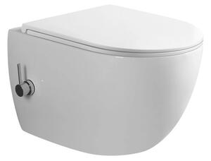 INTEGRA závěsné WC s bidetem a integrovanou baterií 2v1, Rimless + Soft-Close sedátko