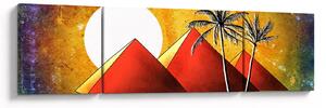 Obraz malovaných egyptských pyramid (170x50 cm)