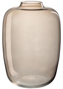 Světle hnědá skleněná váza J-Line Nogun 35,5 cm