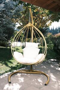 Zahradní houpací židle Druket (zlatá + krémová). 1082964