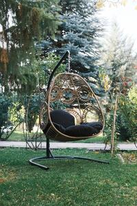 Zahradní houpací židle Olsenka (černá + béžová). 1082966