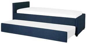 Rozkladací čalounená postel 80 x 200 cm modrá MARMANDE
