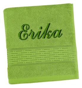 Bellatex Froté ručník proužek s výšivkou jména 50x100 cm Olivová