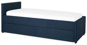 Rozkladací čalounená postel 80 x 200 cm modrá MARMANDE