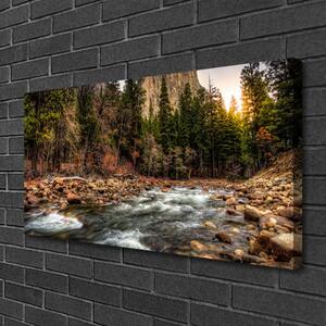 Obraz na plátně Les Jezero Příroda 120x60 cm