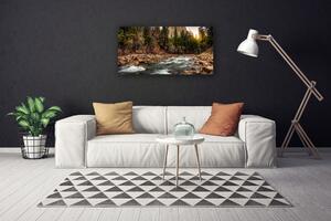 Obraz na plátně Les Jezero Příroda 140x70 cm