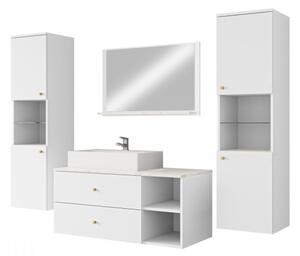 Koupelnový nábytek Kiegi III, Barva: ořech teplý / ořech teplý + mramor bílý, Sifon k umyvadlu: ne, Umyvadlo: ne 5903211379109