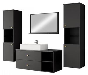 Koupelnový nábytek Kiegi III, Barva: ořech teplý / ořech teplý + mramor bílý, Sifon k umyvadlu: ne, Umyvadlo: ne 5903211379109