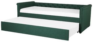 Rozkládací čalouněná postel 80 x 200 cm zelená LIBOURNE