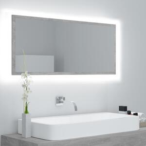 LED koupelnové zrcadlo betonově šedé 100x8,5x37 cm dřevotříska