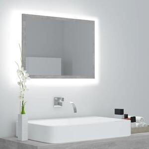 LED koupelnové zrcadlo betonově šedé 60x8,5x37 cm dřevotříska