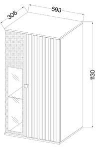 Obývací stěna Saul (bílá + dub artisan) (bez osvětlení). 1047201